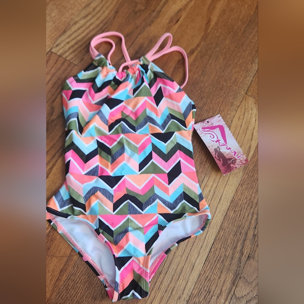 Kanu Surf Kids Chevron Swimsuit - Multicolor